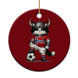 Norway Soccer Fan Ceramic Ornament Cute Viking Cat Norwegian Flag Nordic Football Lovers TS10 1pc Red Print Your Wear