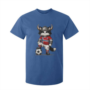 Norway Soccer Fan T Shirt For Kid Cute Viking Cat Norwegian Flag Nordic Football Lovers TS10 Royal Blue Print Your Wear