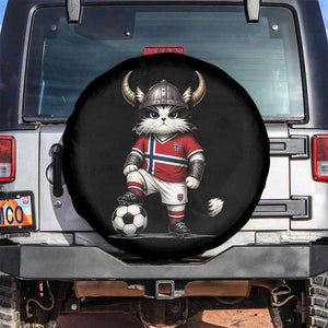 Norway Soccer Fan Spare Tire Cover Cute Viking Cat Norwegian Flag Nordic Football Lovers TS10 No hole Black Print Your Wear
