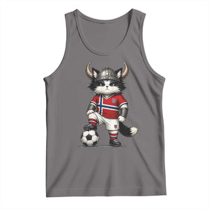 Norway Soccer Fan Tank Top Cute Viking Cat Norwegian Flag Nordic Football Lovers TS10 Deep Heather Print Your Wear