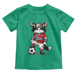 Norway Soccer Fan Toddler T Shirt Cute Viking Cat Norwegian Flag Nordic Football Lovers TS10 Irish Green Print Your Wear