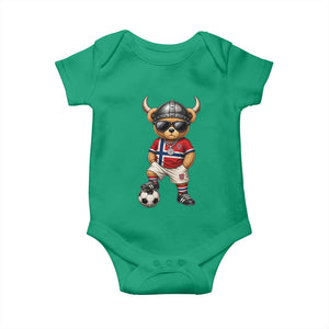 Norway Soccer Fan Baby Onesie Cool Viking Bear Nordic Football Norwegian Flag TS10 Irish Green Print Your Wear