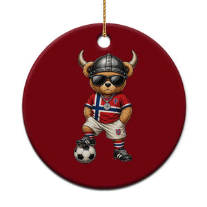 Norway Soccer Fan Ceramic Ornament Cool Viking Bear Nordic Football Norwegian Flag TS10 1pc Red Print Your Wear