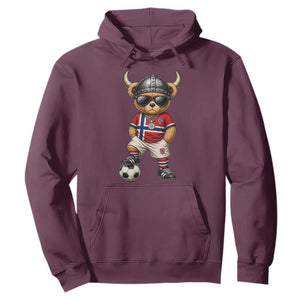 Norway Soccer Fan Hoodie Cool Viking Bear Nordic Football Norwegian Flag TS10 Maroon Print Your Wear