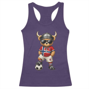 Norway Soccer Fan Racerback Tank Top Cool Viking Bear Nordic Football Norwegian Flag TS10 Purple Print Your Wear