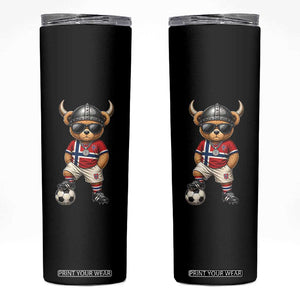 Norway Soccer Fan Skinny Tumbler Cool Viking Bear Nordic Football Norwegian Flag TS10 Black Print Your Wear