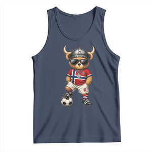 Norway Soccer Fan Tank Top Cool Viking Bear Nordic Football Norwegian Flag TS10 Navy Print Your Wear