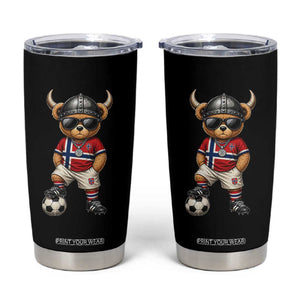 Norway Soccer Fan Tumbler Cup Cool Viking Bear Nordic Football Norwegian Flag TS10 Black Print Your Wear