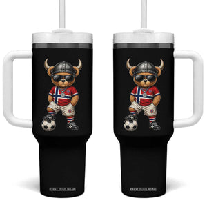 Norway Soccer Fan Tumbler With Handle Cool Viking Bear Nordic Football Norwegian Flag TS10 One Size: 40 oz Black Print Your Wear