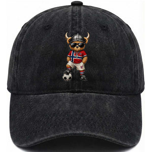 Norway Soccer Fan Washed Cotton Baseball Cap Cool Viking Bear Nordic Football Norwegian Flag TS10 Print Your Wear