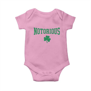 Irish Pride Boxing Fighting Notorious Baby Onesie Retro Shamrock Varsity Irish Lucky Clover Graphic TS10 Light Pink Print Your Wear
