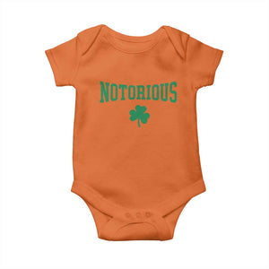 Irish Pride Boxing Fighting Notorious Baby Onesie Retro Shamrock Varsity Irish Lucky Clover Graphic TS10 Orange Print Your Wear