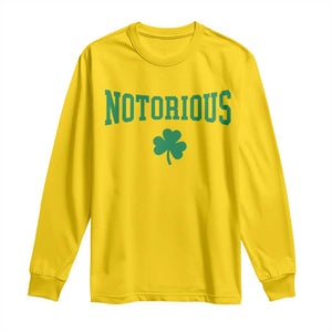 Irish Pride Boxing Fighting Notorious Long Sleeve Shirt Retro Shamrock Varsity Irish Lucky Clover Graphic TS10 Daisy Print Your Wear