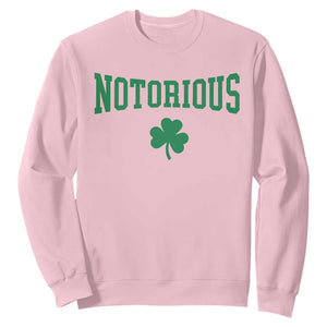 Irish Pride Boxing Fighting Notorious Sweatshirt Retro Shamrock Varsity Irish Lucky Clover Graphic TS10 Light Pink Print Your Wear