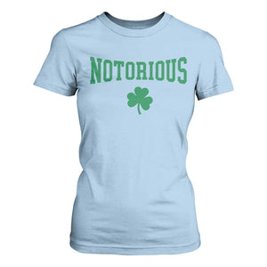 Irish Pride Boxing Fighting Notorious T Shirt For Women Retro Shamrock Varsity Irish Lucky Clover Graphic TS10 Light Blue Print Your Wear