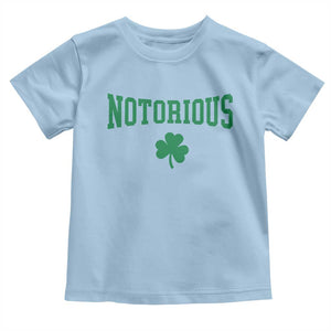 Irish Pride Boxing Fighting Notorious Toddler T Shirt Retro Shamrock Varsity Irish Lucky Clover Graphic TS10 Light Blue Print Your Wear