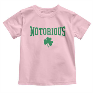 Irish Pride Boxing Fighting Notorious Toddler T Shirt Retro Shamrock Varsity Irish Lucky Clover Graphic TS10 Light Pink Print Your Wear