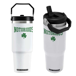 Irish Pride Boxing Fighting Notorious Flip Straw Tumbler Retro Shamrock Varsity Irish Lucky Clover Graphic TS10 One Size: 30 oz White Print Your Wear