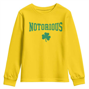 Irish Pride Boxing Fighting Notorious Youth Sweatshirt Retro Shamrock Varsity Irish Lucky Clover Graphic TS10 Daisy Print Your Wear