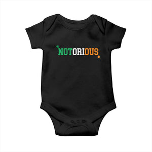 Irish Pride Boxing Fighting Notorious Baby Onesie Irish Flag Lucky Shamrock Graphic TS10 Black Print Your Wear
