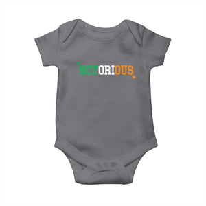Irish Pride Boxing Fighting Notorious Baby Onesie Irish Flag Lucky Shamrock Graphic TS10 Charcoal Print Your Wear