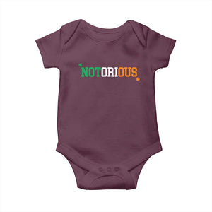 Irish Pride Boxing Fighting Notorious Baby Onesie Irish Flag Lucky Shamrock Graphic TS10 Maroon Print Your Wear