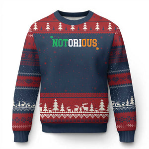 Irish Pride Boxing Fighting Notorious Ugly Christmas Sweater Irish Flag Lucky Shamrock Graphic TS10 Navy Red Print Your Wear