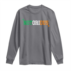 Irish Pride Boxing Fighting Notorious Long Sleeve Shirt Irish Flag Lucky Shamrock Graphic TS10 Charcoal Print Your Wear