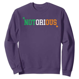 Irish Pride Boxing Fighting Notorious Sweatshirt Irish Flag Lucky Shamrock Graphic TS10 S Purple Print Your Wear