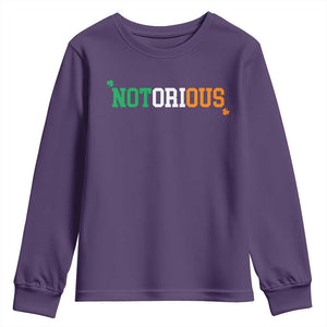 Irish Pride Boxing Fighting Notorious Youth Sweatshirt Irish Flag Lucky Shamrock Graphic TS10 Purple Print Your Wear