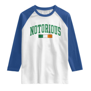 Vintage Irish Flag Notorious Raglan Shirt Boxing Fans TS10 White Royal Print Your Wear