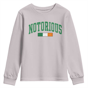 Vintage Irish Flag Notorious Youth Sweatshirt Boxing Fans TS10 Ice Gray Print Your Wear