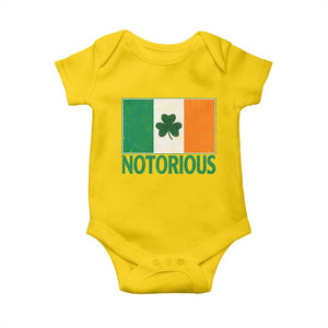 Irish Pride Boxing Fighting Notorious Baby Onesie Vintage Ireland Flag Irish Retro Throwback TS10 Daisy Print Your Wear