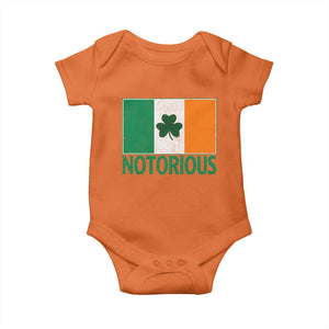 Irish Pride Boxing Fighting Notorious Baby Onesie Vintage Ireland Flag Irish Retro Throwback TS10 Orange Print Your Wear