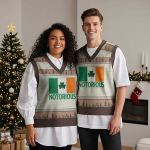 Irish Pride Boxing Fighting Notorious V-Neck Knit Sweater Vest Vintage Ireland Flag Irish Retro Throwback TS10 Print Your Wear