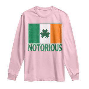 Irish Pride Boxing Fighting Notorious Long Sleeve Shirt Vintage Ireland Flag Irish Retro Throwback TS10 Light Pink Print Your Wear