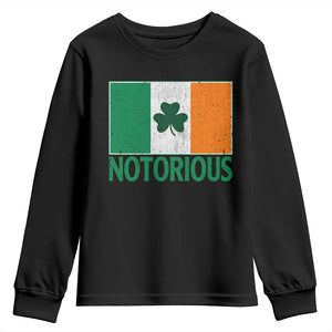 Irish Pride Boxing Fighting Notorious Youth Sweatshirt Vintage Ireland Flag Irish Retro Throwback TS10 Black Print Your Wear