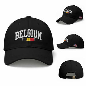 Vintage Belgium Flag Graphic Baseball Cap Belgian Pride Patriotic Gift TS10 Baseball Cap Universal Fit Black Print Your Wear