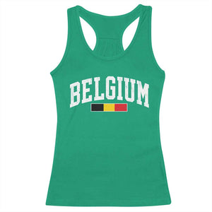 Vintage Belgium Flag Graphic Racerback Tank Top Belgian Pride Patriotic Gift TS10 Irish Green Print Your Wear
