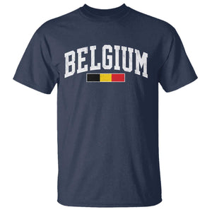 Vintage Belgium Flag Graphic T Shirt Belgian Pride Patriotic Gift TS10 Navy Print Your Wear
