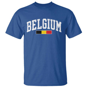 Vintage Belgium Flag Graphic T Shirt Belgian Pride Patriotic Gift TS10 Royal Blue Print Your Wear