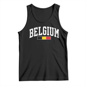 Vintage Belgium Flag Graphic Tank Top Belgian Pride Patriotic Gift TS10 Black Print Your Wear