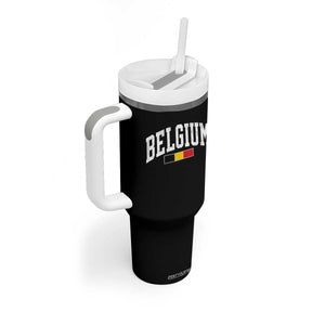 Vintage Belgium Flag Graphic Tumbler With Handle Belgian Pride Patriotic Gift TS10 Print Your Wear