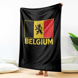 Vintage Belgium Soccer Flag with Lion Graphic Throw Blanket Belgian Football Pride Gift for Fans TS10 Print Your Wear