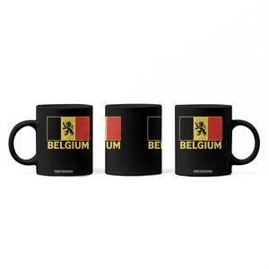 Vintage Belgium Soccer Flag with Lion Graphic Coffee Mug Belgian Football Pride Gift for Fans TS10 Print Your Wear