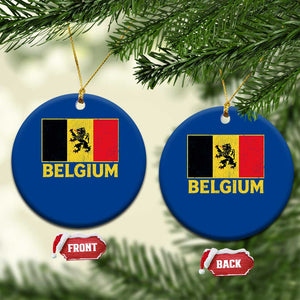 Vintage Belgium Soccer Flag with Lion Graphic Ceramic Ornament Belgian Football Pride Gift for Fans TS10 1pc Blue Print Your Wear