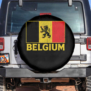 Vintage Belgium Soccer Flag with Lion Graphic Spare Tire Cover Belgian Football Pride Gift for Fans TS10 No hole Black Print Your Wear