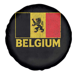 Vintage Belgium Soccer Flag with Lion Graphic Spare Tire Cover Belgian Football Pride Gift for Fans TS10 Print Your Wear