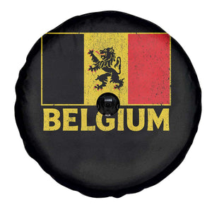 Vintage Belgium Soccer Flag with Lion Graphic Spare Tire Cover Belgian Football Pride Gift for Fans TS10 Print Your Wear