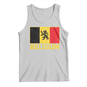 Vintage Belgium Soccer Flag with Lion Graphic Tank Top Belgian Football Pride Gift for Fans TS10 Ash Print Your Wear
